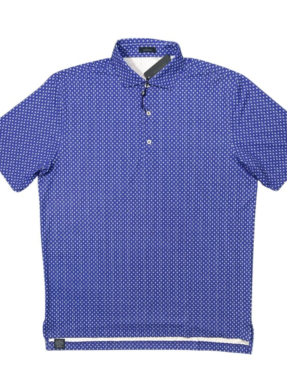 Turtleson Royal / Luxe Blue Archer Performance Polo Geo Print Golf MF23K03 NWT L